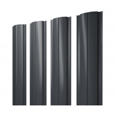 Штакетник Полукруглый Slim 0,45 PE RAL 7024 мокрый асфальт