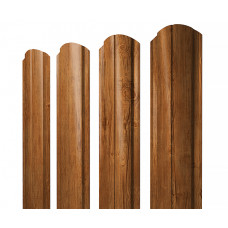 Штакетник Полукруглый Slim фигурный 0,45 Print Elite Golden Wood